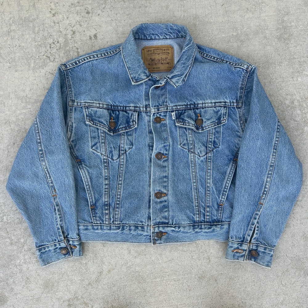 Levi's Vintage Denim Trucker Jacket Small Light Wash Blue 90s Cropped USA Made
